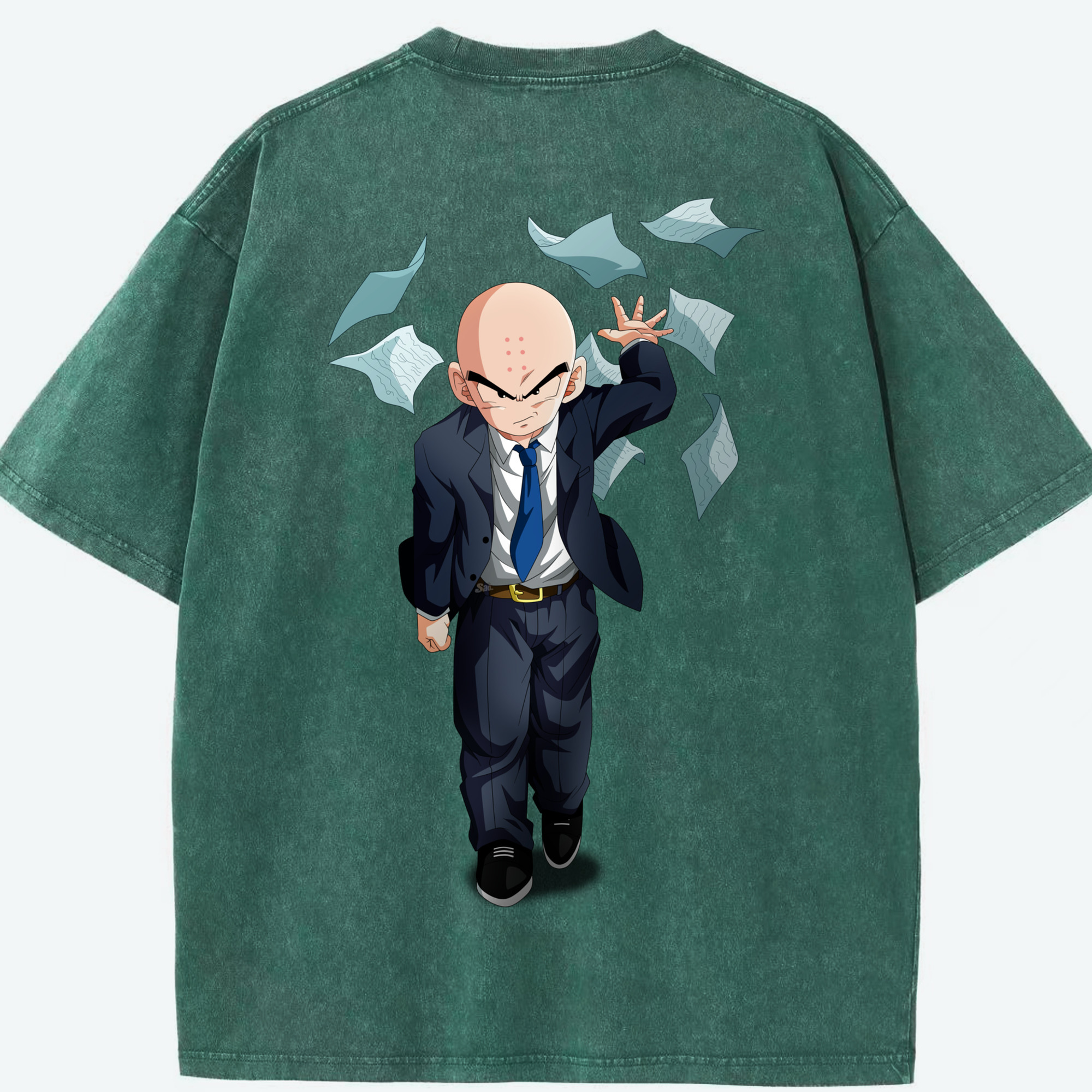 （画像用） ドラゴンボール クリリン DRAGON BALL krillin 綿100% ヴィンテージ風 半袖Tシャツ（背面プリント）